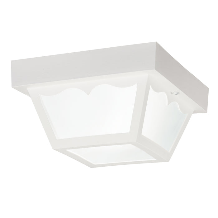 Kichler 9320WH Outdoor Plastic Fixtures One Light Outdoor Ceiling Mount, White Main Image.jpg