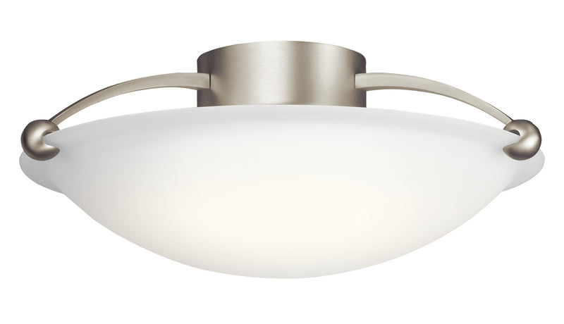 Kichler 8406NI Three Light Semi Flush Mount, Brushed Nickel
