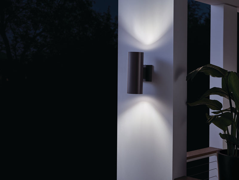 Kichler 9244AZ Two Light Outdoor Wall Mount, Architectural Bronze (4)