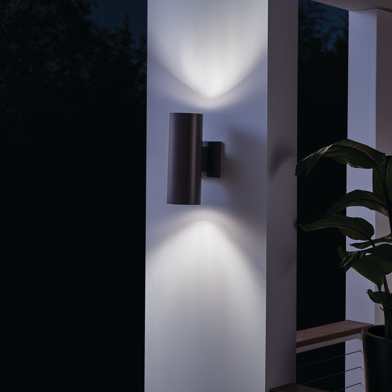 Kichler 9244AZ Two Light Outdoor Wall Mount, Architectural Bronze (5)