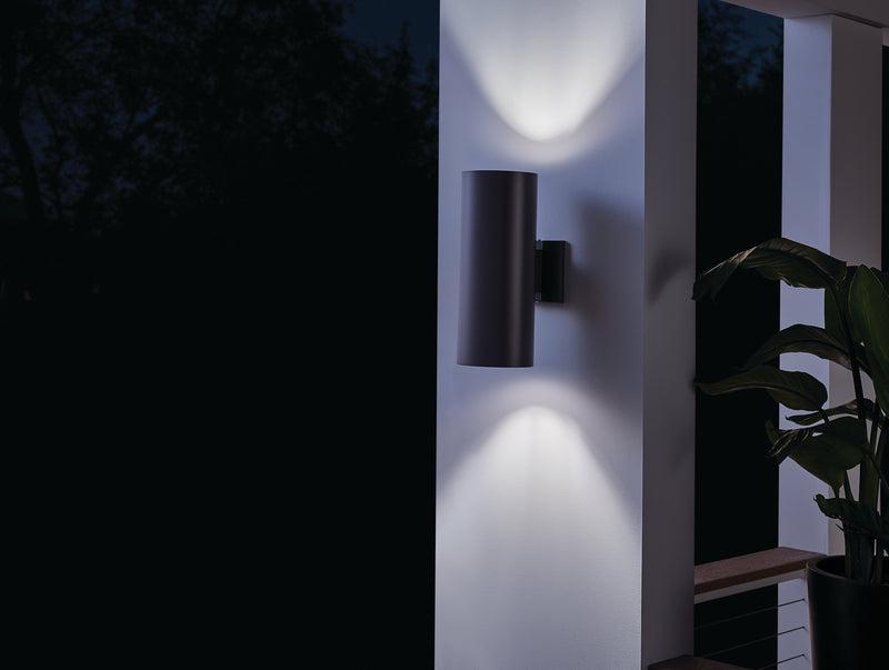 Kichler 9246AZ Two Light Outdoor Wall Mount, Architectural Bronze (4)