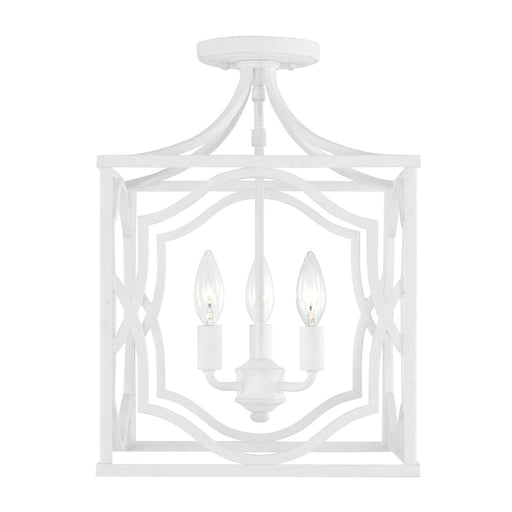 Capital Lighting AA1019XW Three Light Foyer Pendant, Textured White