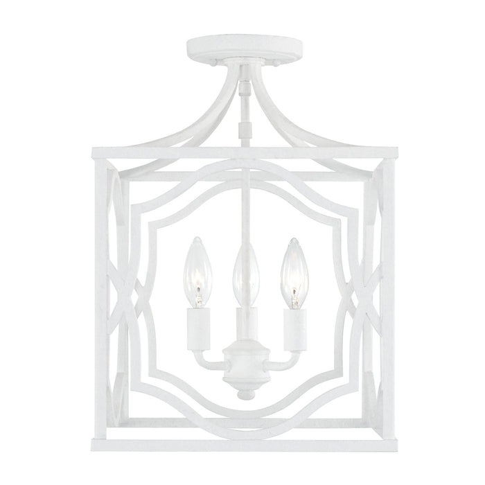 Capital Lighting AA1019XW Three Light Foyer Pendant, Textured White