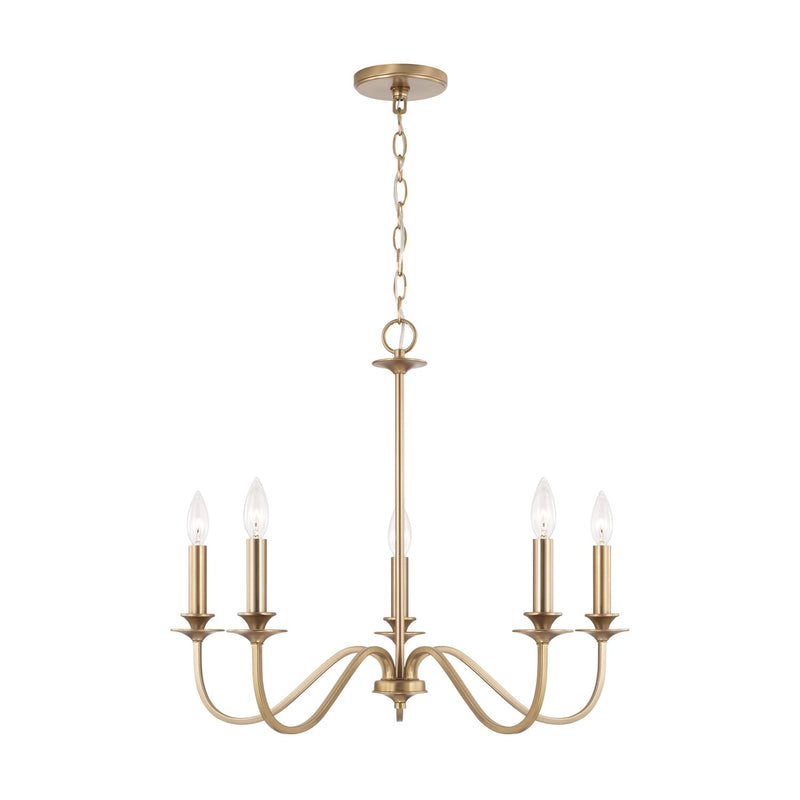 Capital Lighting AA1023MA Five Light Chandelier, Matte Brass