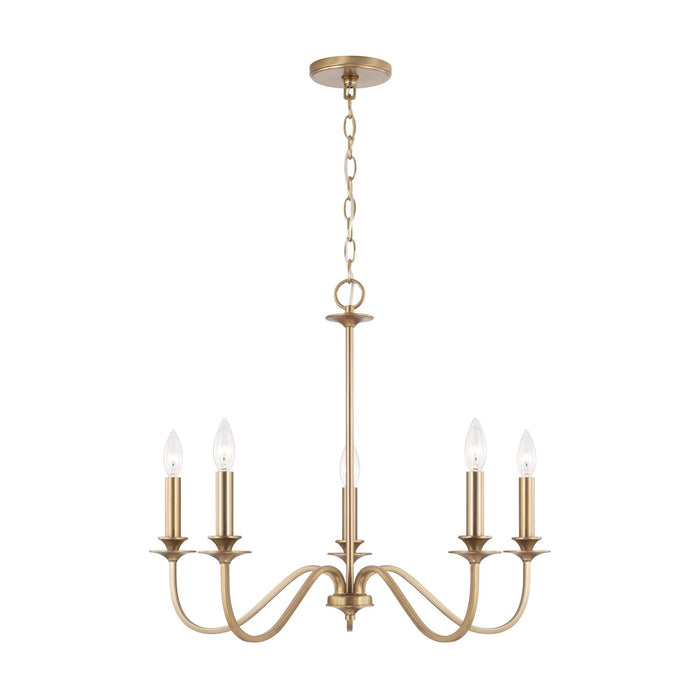 Capital Lighting AA1023MA Five Light Chandelier, Matte Brass