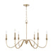 Capital Lighting AA1029MA Six Light Chandelier, Matte Brass