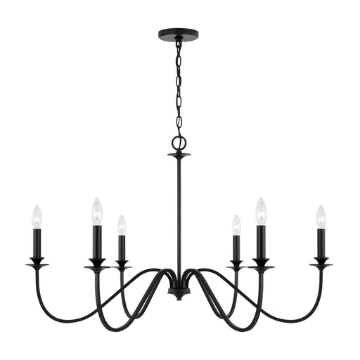 Capital Lighting AA1029MB Six Light Chandelier, Matte Black