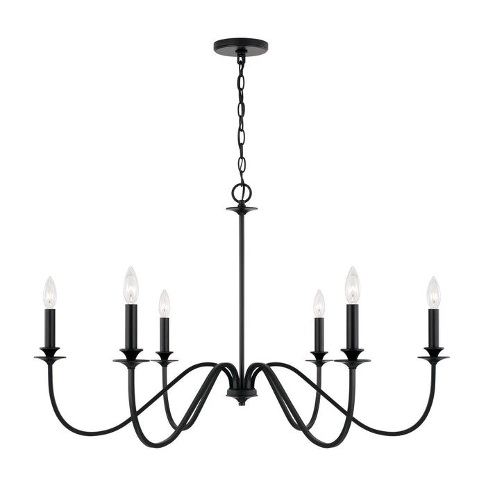 Capital Lighting AA1029MB Six Light Chandelier, Matte Black