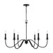Capital Lighting AA1029MB Six Light Chandelier, Matte Black