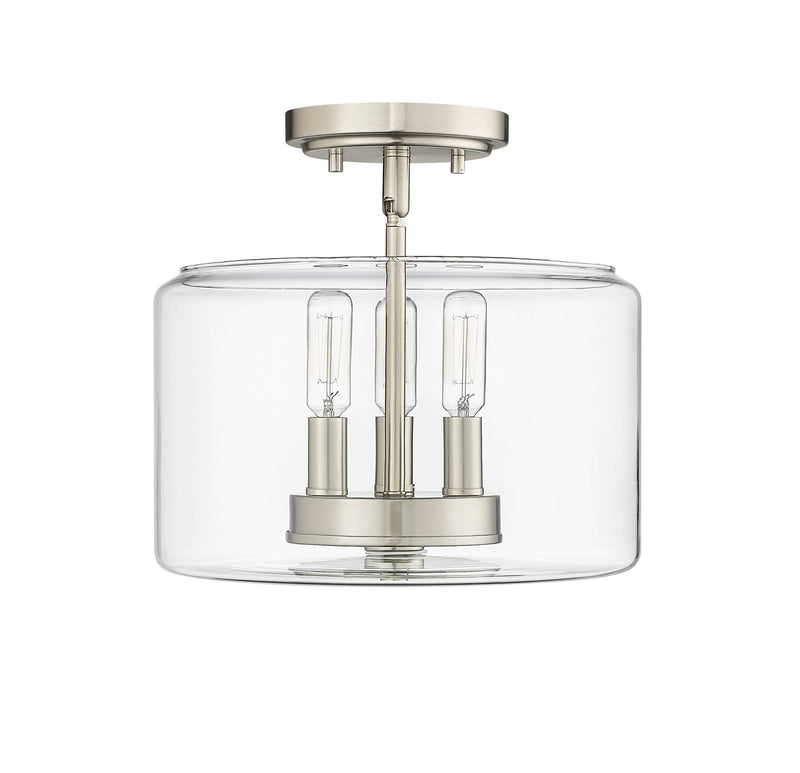 Millennium 46923-BN Asheville Three Light Semi-Flush Mount, Brushed Nickel Main Image.jpg