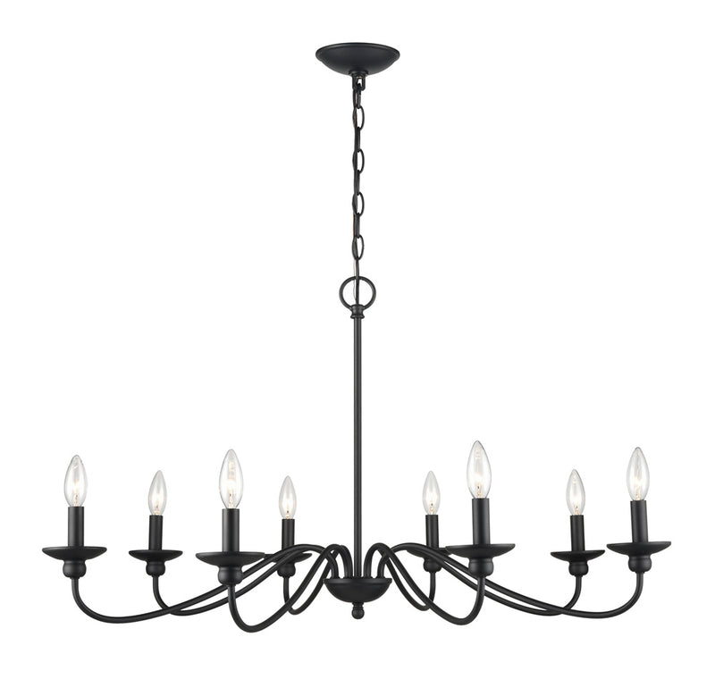 Millennium 4388-MB Delvona Eight Light Chandelier, Matte Black Main Image.jpg