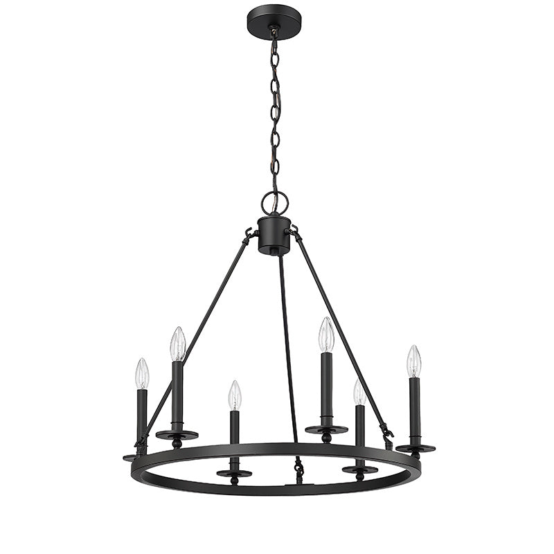 Millennium 6706-MB Florence Six Light Chandelier, Matte Black Main Image.jpg