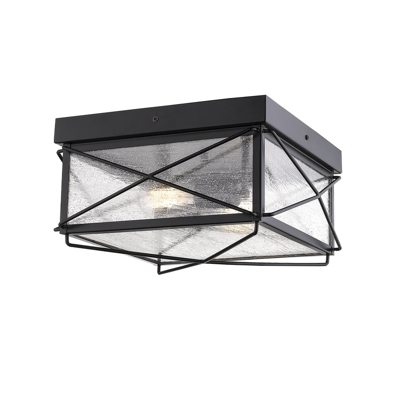Millennium 2616-PBK Robinson Two Light Outdoor Flush Mount, Powder Coated Black Main Image.jpg