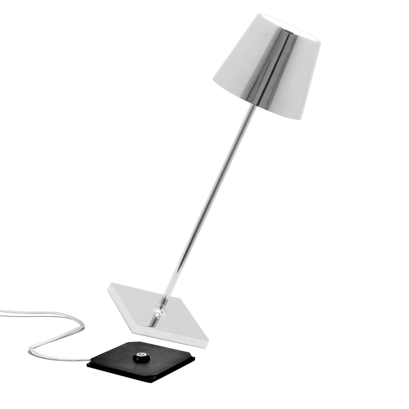 Zafferano LD0340C4 Poldina LED Table Lamp, Glossy Chrome Main Image.jpg