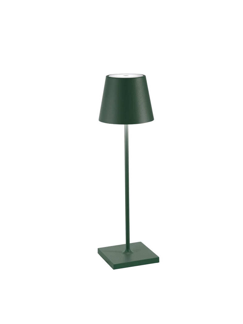 Zafferano LD0340M4 Poldina Pro LED Table Lamp, Dark Green Main Image.jpg