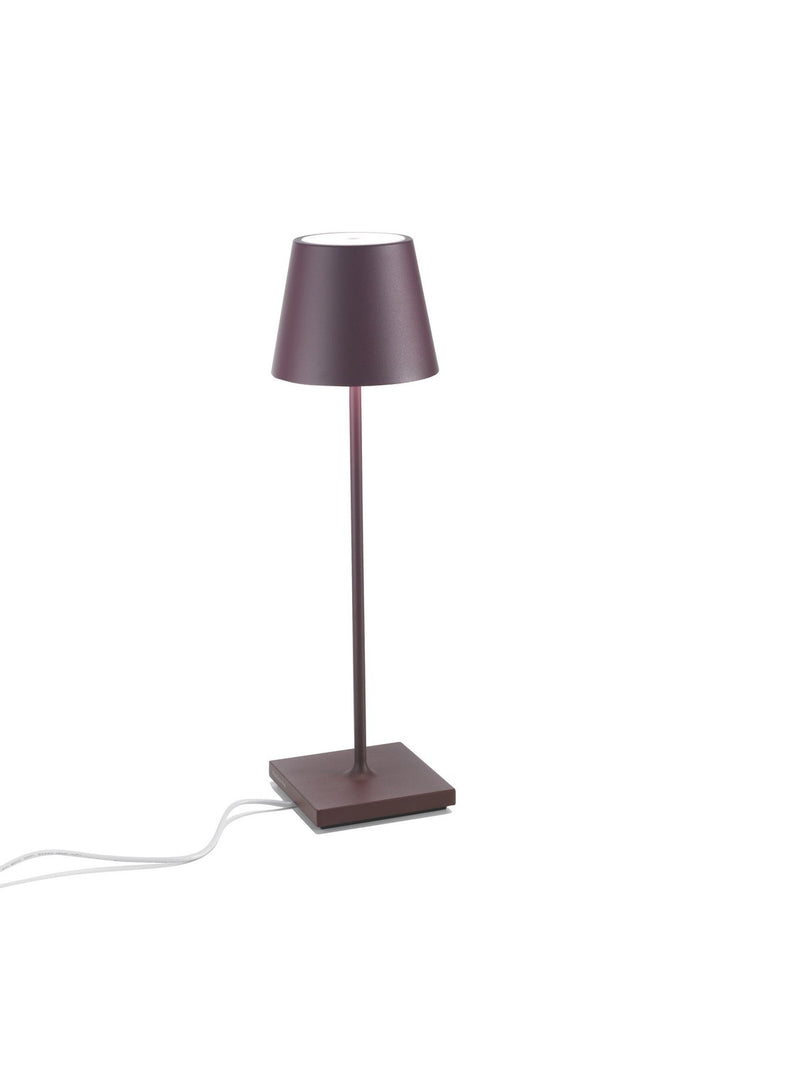 Zafferano LD0340X4 Poldina Pro LED Table Lamp, Bordeaux Main Image.jpg