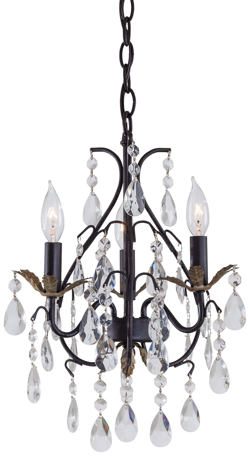 Minka-Lavery 3122-301 Three Light Mini Chandelier, Castlewood Walnutt W/ Silver Highlights Main Image.jpg