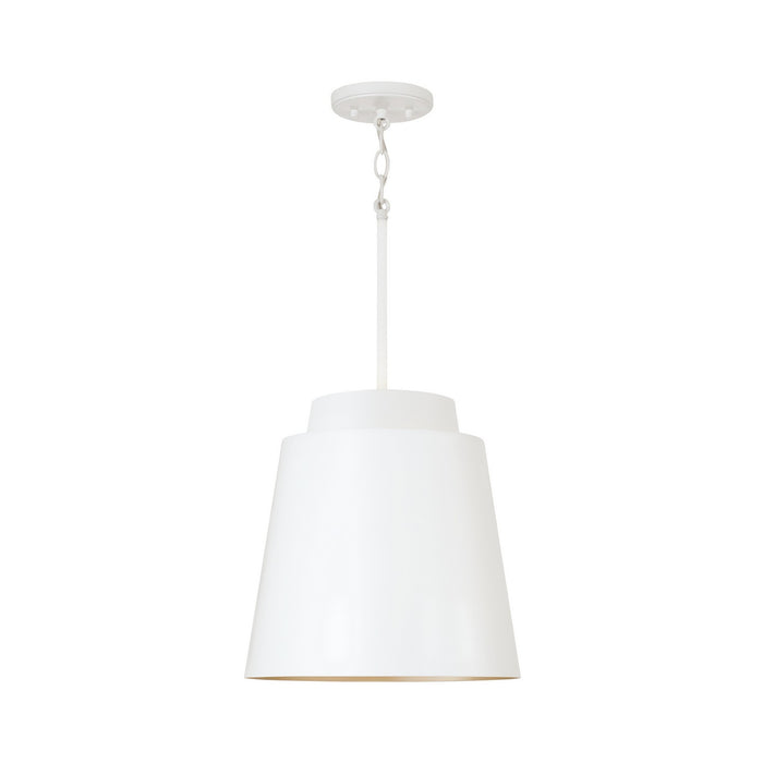 Capital Lighting AA1034WE One Light Pendant, Matte White