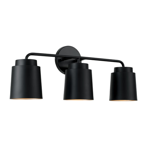 Capital Lighting AA1036MB Three Light Vanity, Matte Black