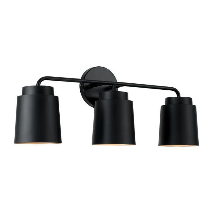Capital Lighting AA1036MB Three Light Vanity, Matte Black