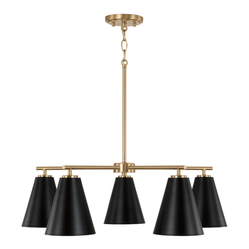 Capital Lighting AA1040RK Five Light Chandelier, Matte Brass and Black