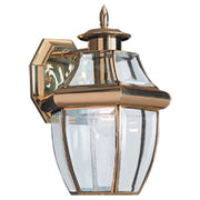 Generation Lighting 8038-02 Lancaster One Light Outdoor Wall Lantern, Polished Brass Main Image.jpg