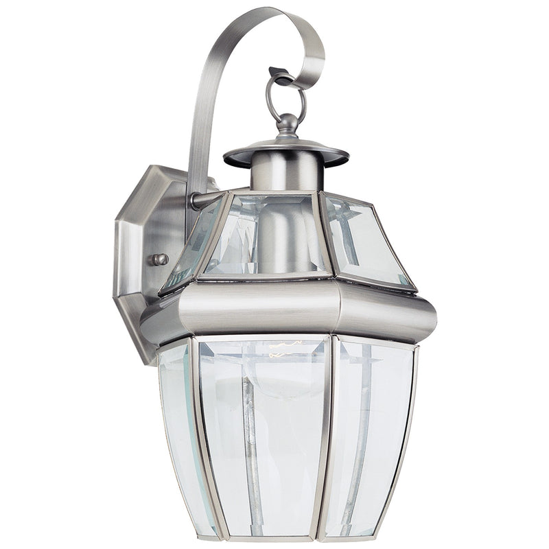 Generation Lighting 8067-965 Lancaster One Light Outdoor Wall Lantern, Antique Brushed Nickel Main Image.jpg