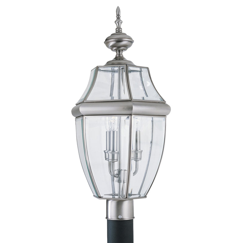 Generation Lighting 8239-965 Lancaster Three Light Outdoor Post Lantern, Antique Brushed Nickel Main Image.jpg