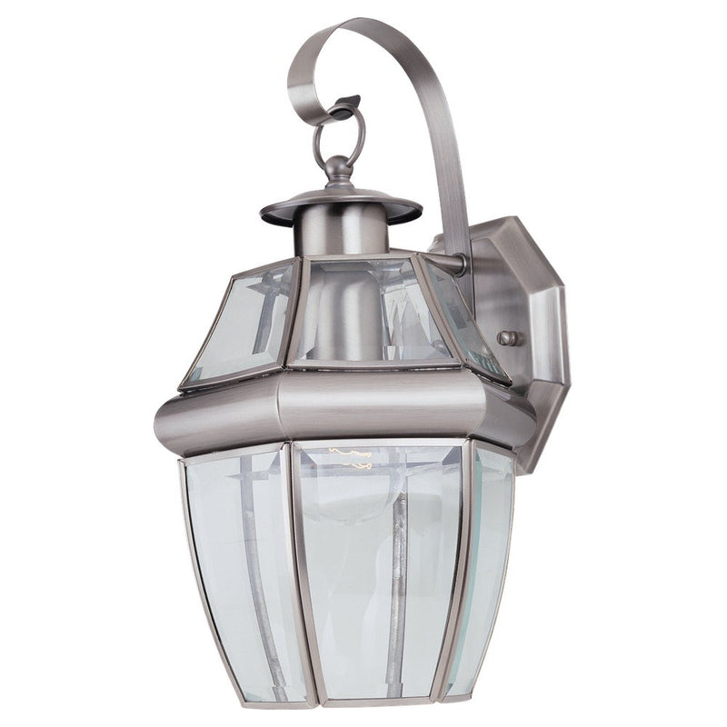 Generation Lighting 8037-965 Lancaster One Light Outdoor Wall Lantern, Antique Brushed Nickel Main Image.jpg