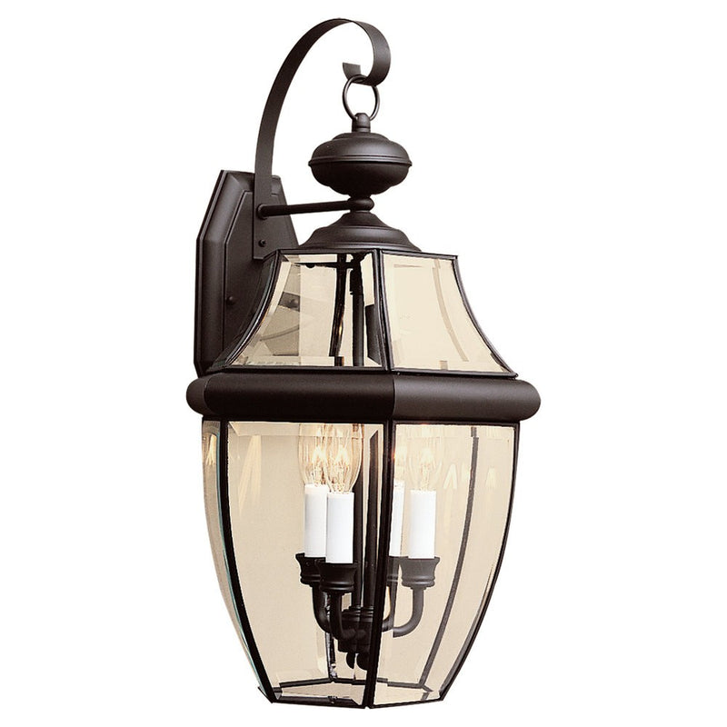 Generation Lighting 8040-12 Lancaster Three Light Outdoor Wall Lantern, Black Main Image.jpg