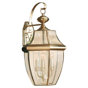 Generation Lighting 8040-02 Lancaster Three Light Outdoor Wall Lantern, Polished Brass Main Image.jpg