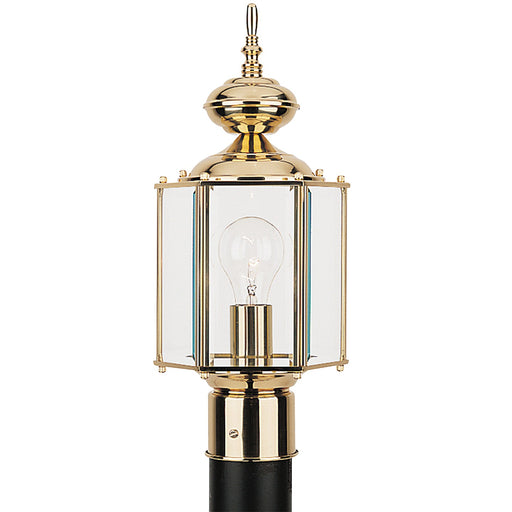 Generation Lighting 8209-02 Classico One Light Outdoor Post Lantern, Polished Brass Main Image.jpg