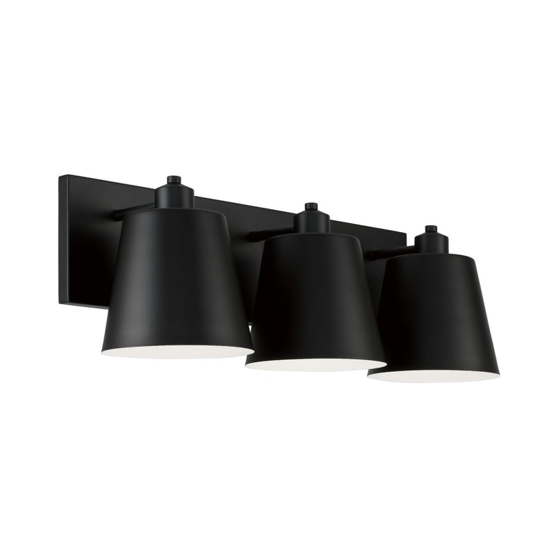 Capital Lighting 151331MB Alden Three Light Vanity, Matte Black Main Image.jpg