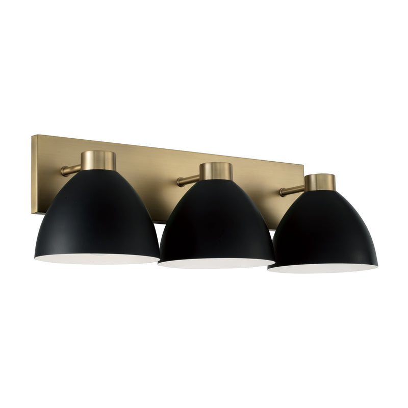 Capital Lighting 152031AB Ross Three Light Vanity, Aged Brass and Black Main Image.jpg