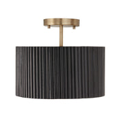 Capital Lighting 250711KR Donovan One Light Semi-Flush Mount, Black Stain and Matte Brass Main Image.jpg
