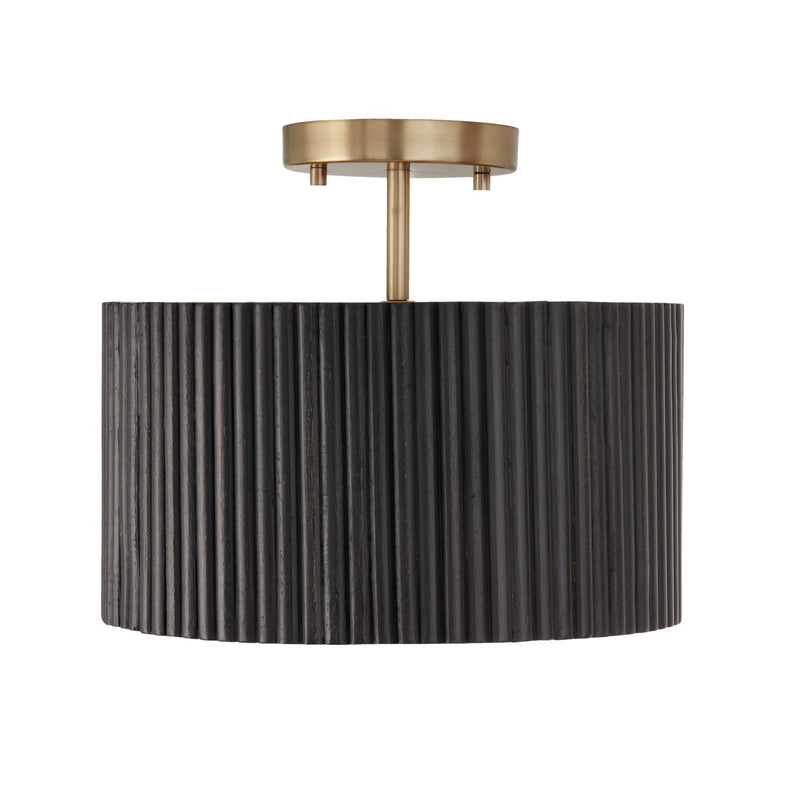 Capital Lighting 250711KR Donovan One Light Semi-Flush Mount, Black Stain and Matte Brass Main Image.jpg