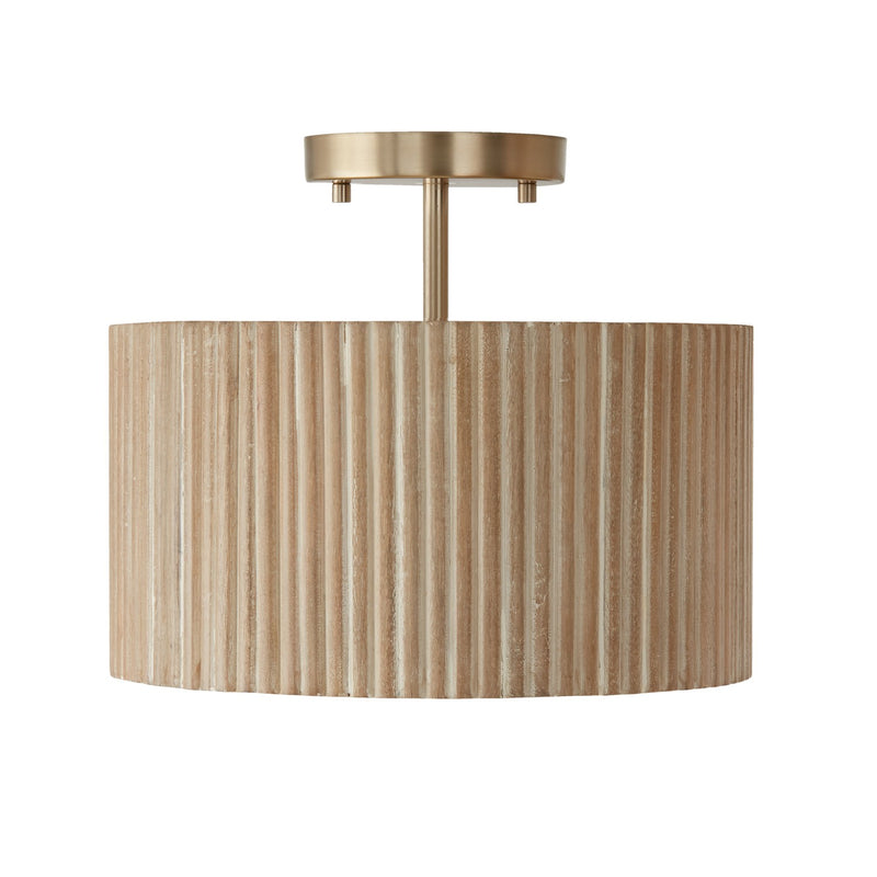 Capital Lighting 250711WS Donovan One Light Semi-Flush Mount, White Wash and Matte Brass Main Image.jpg