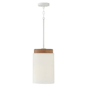 Capital Lighting 350911LT Liam One Light Pendant, Light Wood and White Main Image.jpg