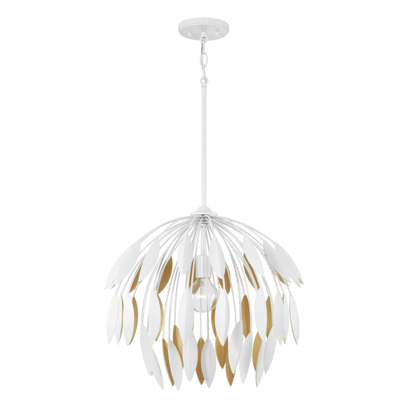 Capital Lighting 351812WE Margeaux One Light Pendant, Matte White Main Image.jpg