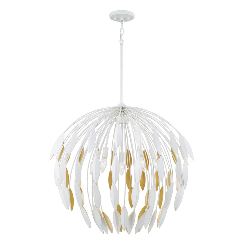 Capital Lighting 351851WE Margeaux Five Light Pendant, Matte White Main Image.jpg