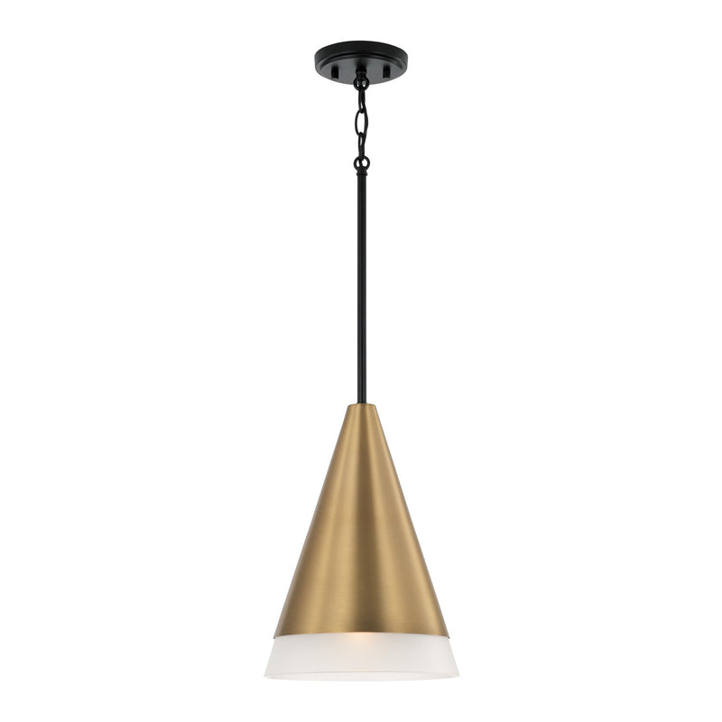 Capital Lighting 351911AB Avant One Light Pendant, Aged Brass and Black Main Image.jpg