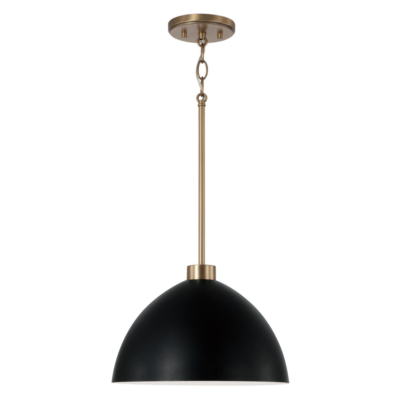 Capital Lighting 352011AB Ross One Light Pendant, Aged Brass and Black Main Image.jpg