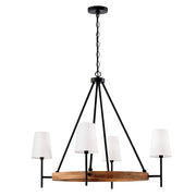 Capital Lighting 450841WK-709 Jonah Four Light Chandelier, Light Wood and Matte Black Main Image.jpg