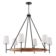 Capital Lighting 450861WK-709 Jonah Six Light Chandelier, Light Wood and Matte Black Main Image.jpg