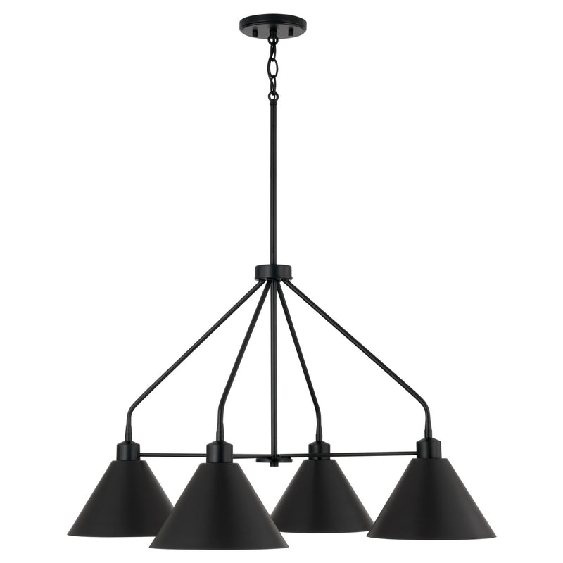 Capital Lighting 451341MB Alden Four Light Chandelier, Matte Black Main Image.jpg