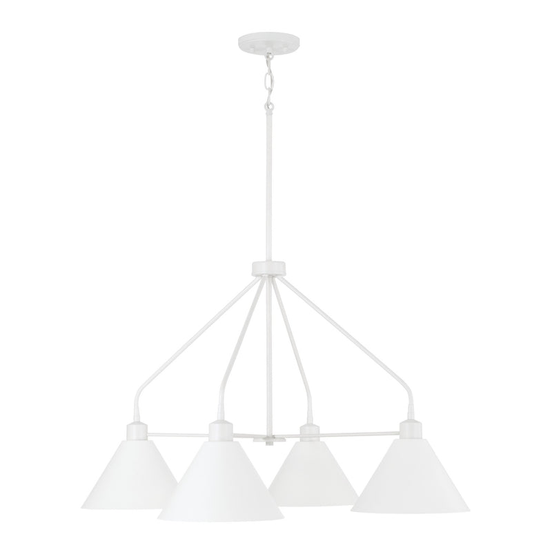 Capital Lighting 451341WE Alden Four Light Chandelier, Matte White Main Image.jpg