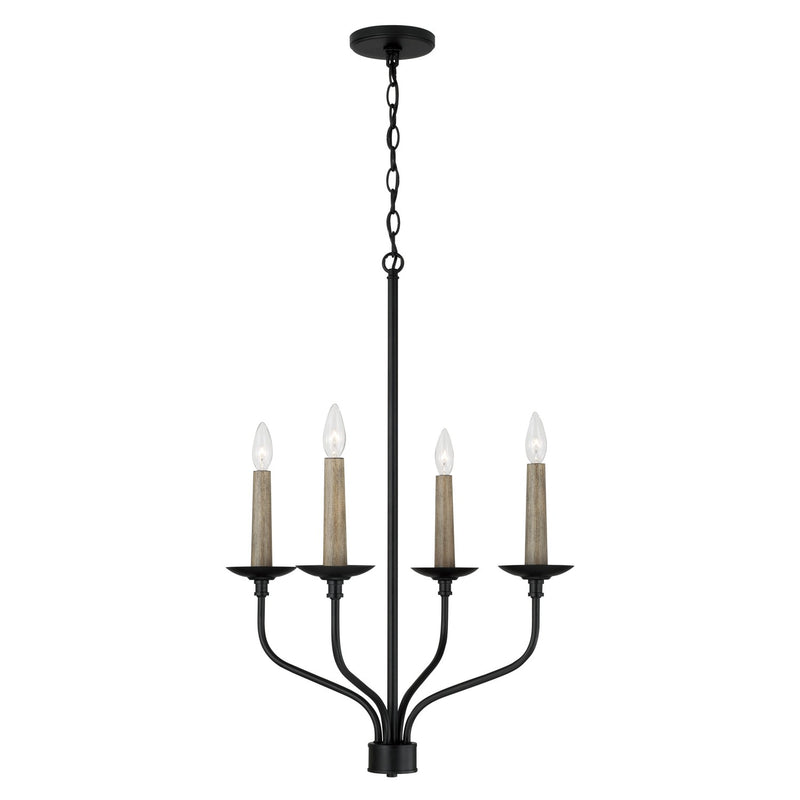 Capital Lighting 451541MB Wilder Four Light Chandelier, Matte Black Main Image.jpg