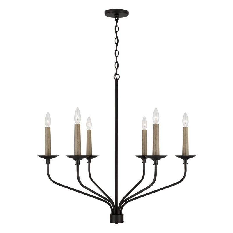 Capital Lighting 451561MB Wilder Six Light Chandelier, Matte Black Main Image.jpg