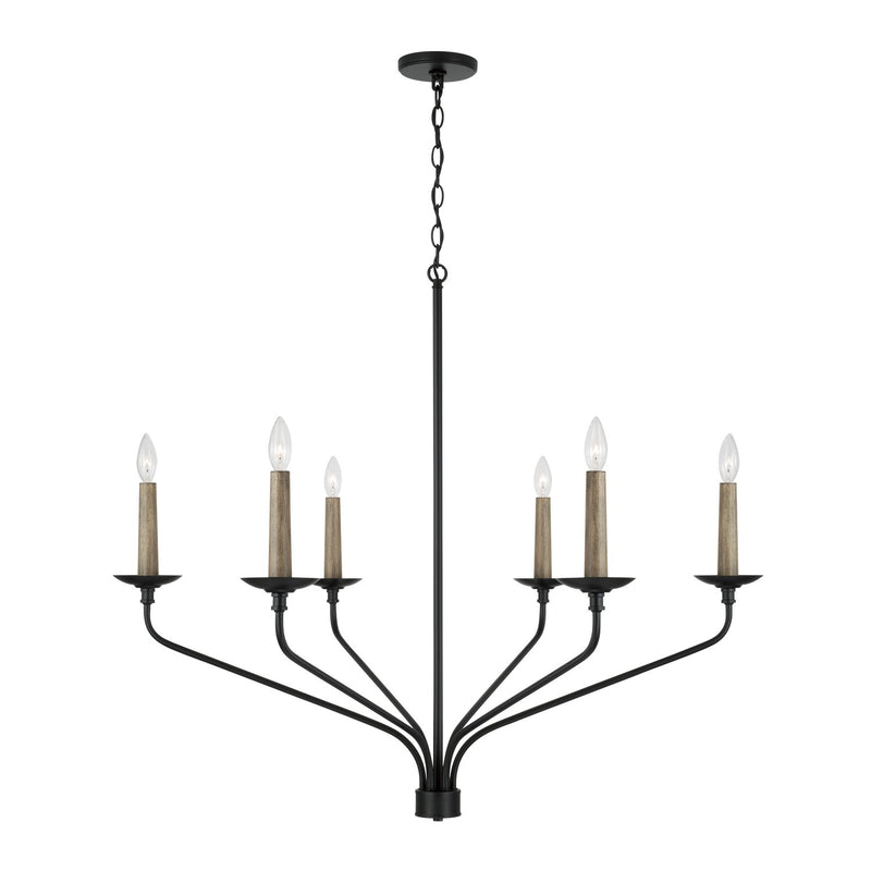 Capital Lighting 451562MB Wilder Six Light Chandelier, Matte Black Main Image.jpg