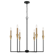 Capital Lighting 451961AB Avant Six Light Chandelier, Aged Brass and Black Main Image.jpg